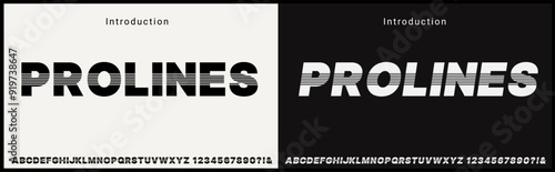 Vector of retro and vintage font. Alphabet font with stripe style.