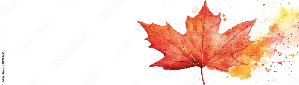 A vibrant autumn leaf with splashes of warm colors, symbolizing the beauty of fall and the transition of nature.