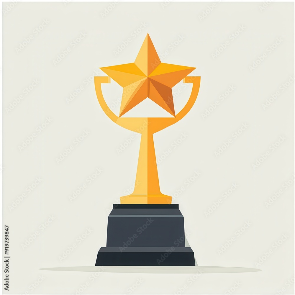 A vibrant trophy with a star symbolizing achievement and success, set against a neutral backdrop. A vibrant trophy with a star symbolizing achievement and success, set against a neutral backdrop.