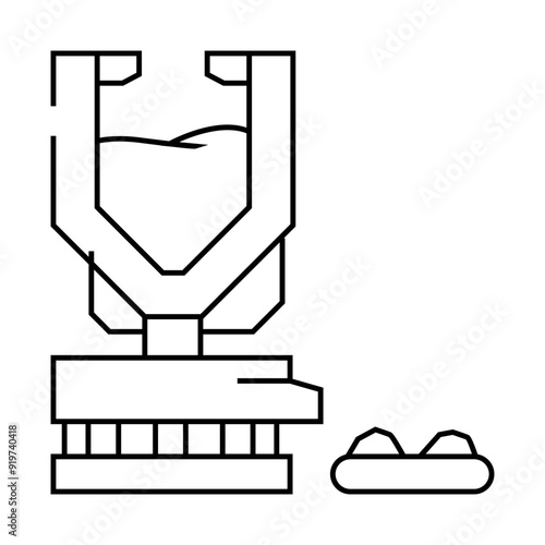 dri furnace steel production line icon vector. dri furnace steel production sign. isolated contour symbol black illustration