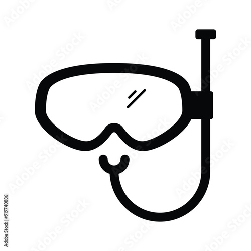 Ocean adventure, underwater exploration, snorkeling mask vector design