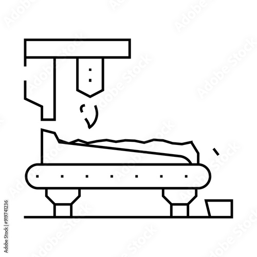 sinter plant steel production line icon vector. sinter plant steel production sign. isolated contour symbol black illustration