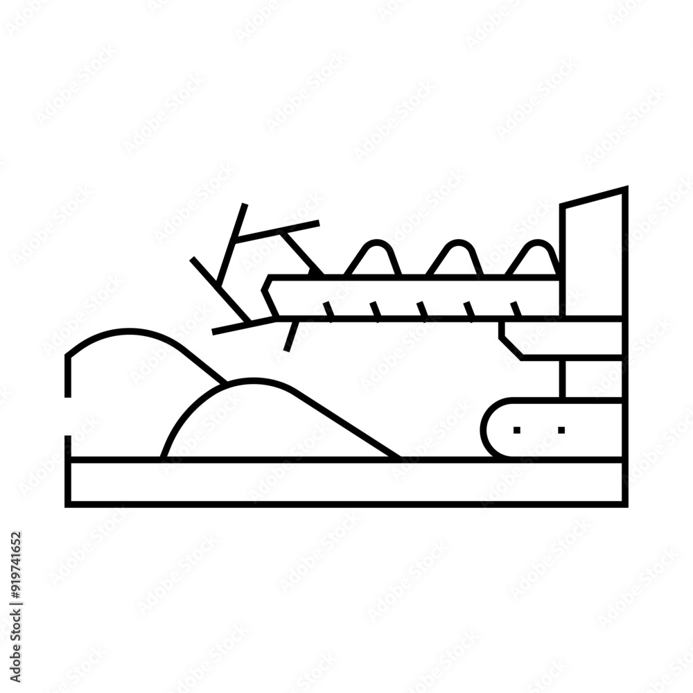stacker reclaimer steel production line icon vector. stacker reclaimer steel production sign. isolated contour symbol black illustration stacker reclaimer steel production line icon vector. stacker reclaimer steel production sign. isolated contour symbol black illustration
