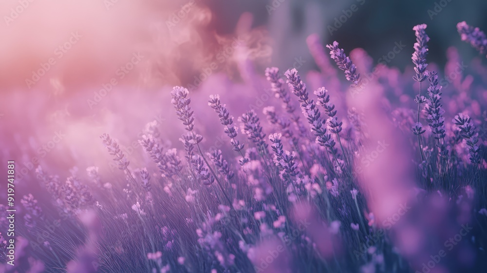 Fragrant smoke, lavender in bloom, lavender field with pink purple flowers and grass. The generation of AI Fragrant smoke, lavender in bloom, lavender field with pink purple flowers and grass. The generation of AI