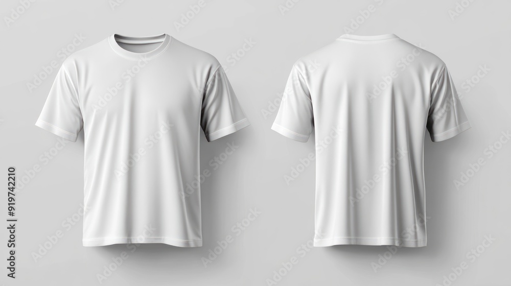 White T-Shirt Mockup Front and Back View White T-Shirt Mockup Front and Back View