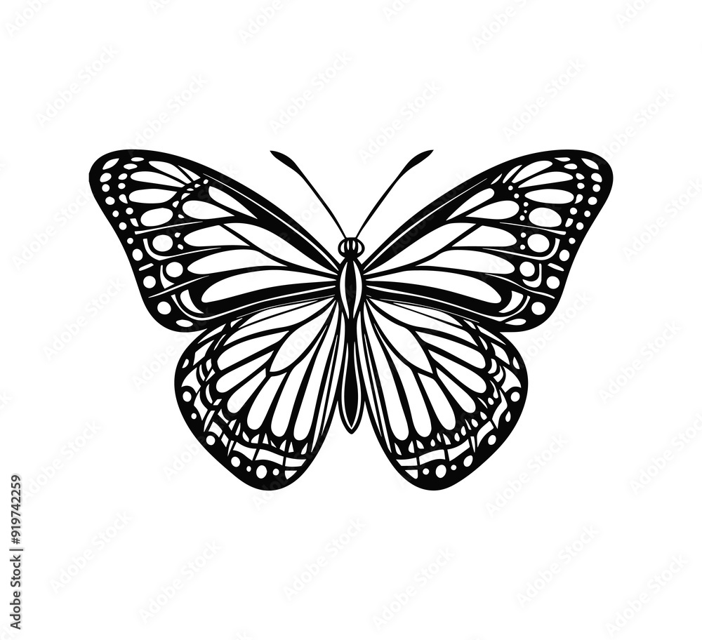 monarch butterfly silhouette vector illustration monarch butterfly silhouette vector illustration