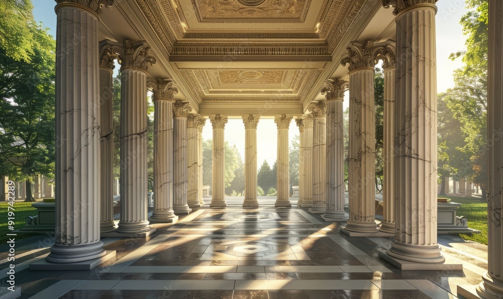 Obraz premium Neoclassical structures showcasing grandeur and columned porticos