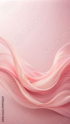 A blush pink wave, tender and sweet, flows smoothly over a blush background, conveying softness and tenderness. photo