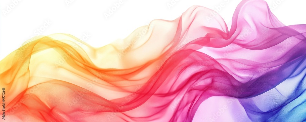 Vibrant, flowing fabric waves in various colors create an artistic and soothing visual background, perfect for modern designs. Vibrant, flowing fabric waves in various colors create an artistic and soothing visual background, perfect for modern designs.