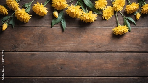 Rustic Setting with Yellow Blooms