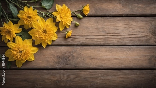 Rustic Setting with Yellow Blooms