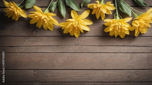 Rustic Setting with Yellow Blooms