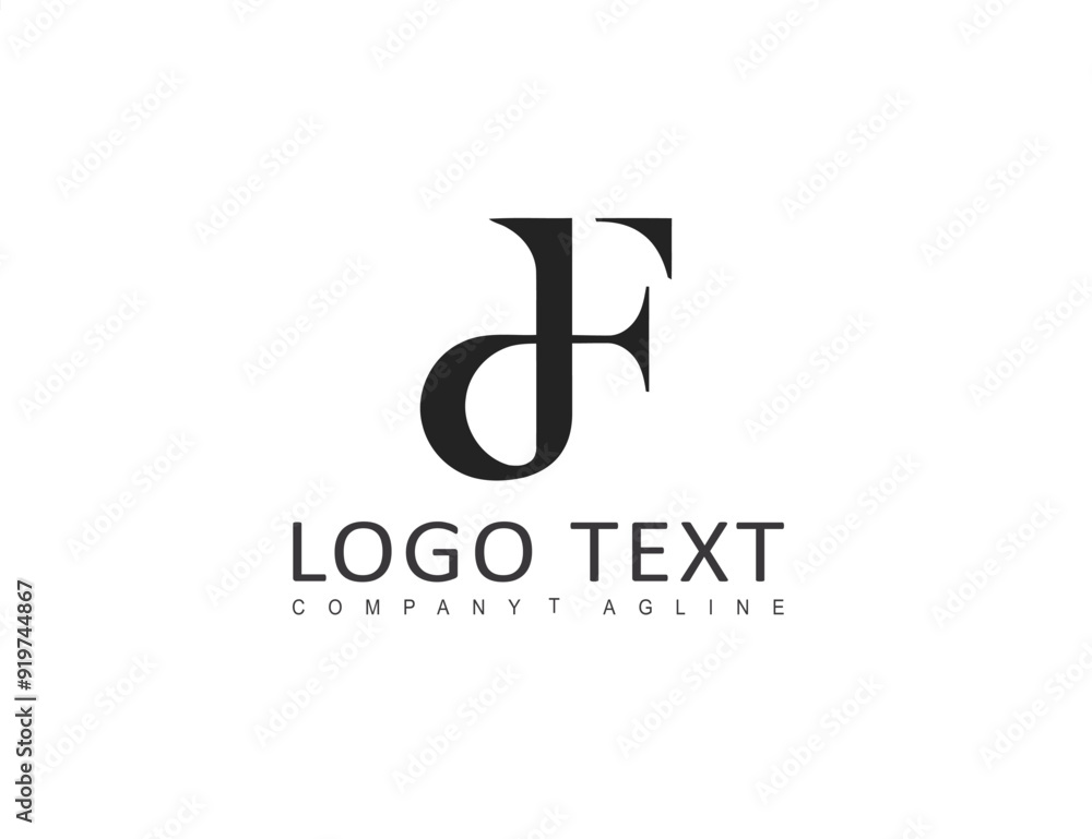 Trendy monogram D F logo for brands design Trendy monogram D F logo for brands design