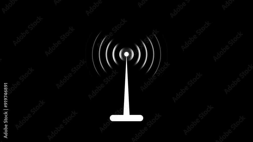Radio wave tower connective network and signal waves , Expanding arc waves motion graphics and Radio waves background animation. Radio wave tower connective network and signal waves , Expanding arc waves motion graphics and Radio waves background animation.