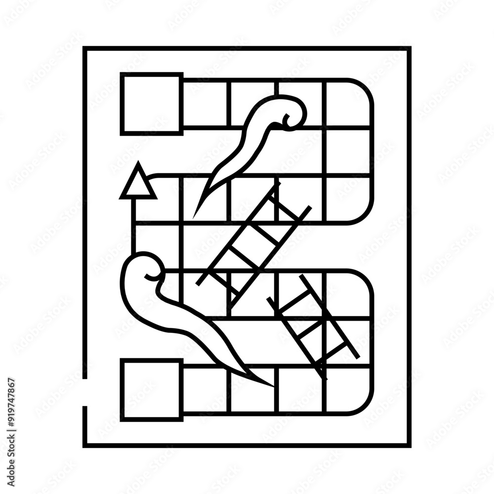 snakes and ladders game board table line icon vector. snakes and ladders game board table sign. isolated contour symbol black illustration snakes and ladders game board table line icon vector. snakes and ladders game board table sign. isolated contour symbol black illustration