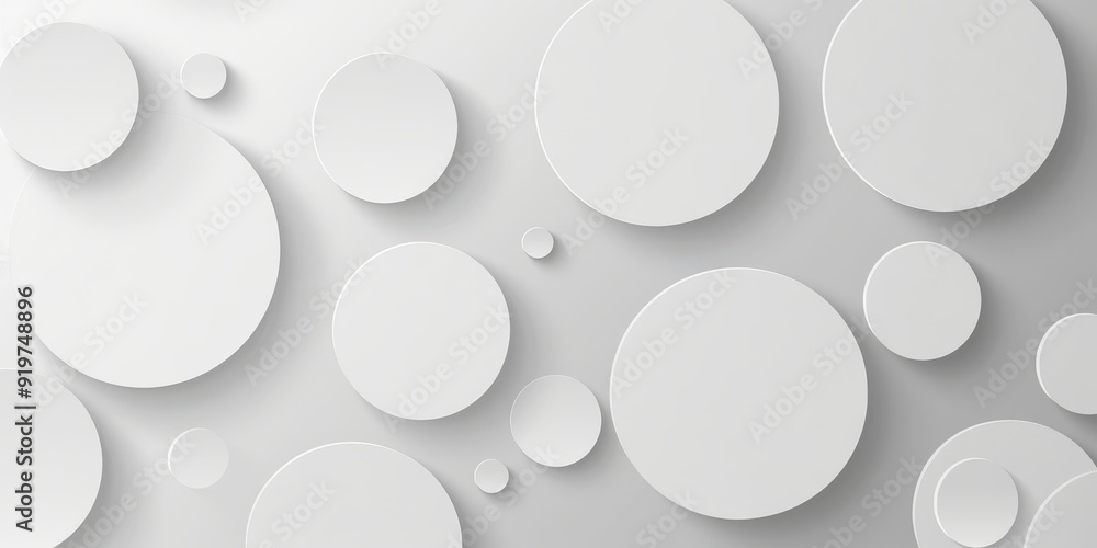 This abstract design features white circles on a smooth gray surface, creating a visually appealing effect This abstract design features white circles on a smooth gray surface, creating a visually appealing effect