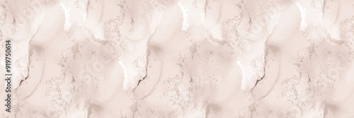 Beige Marble Pattern. White Marble Watercolor. Light Seamless Background. Light Rock Floor. Beige Alcohol Ink Repeat Wall. White Water Color Watercolor. Beige White Splash. Vector Seamless Painting