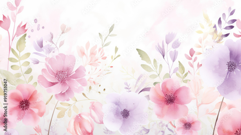 Variety of stylized flowers in soft pastel colors. Delicate, calm and serene atmosphere. Aesthetic flowers wallpaper, background. Botany, art, design, artistic. Variety of stylized flowers in soft pastel colors. Delicate, calm and serene atmosphere. Aesthetic flowers wallpaper, background. Botany, art, design, artistic.