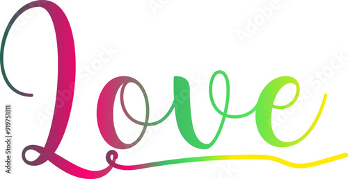 LOVE. Lettering typography poster vector design for valentines day, romantic, wedding banner. Modern calligraphy script love, gradient color