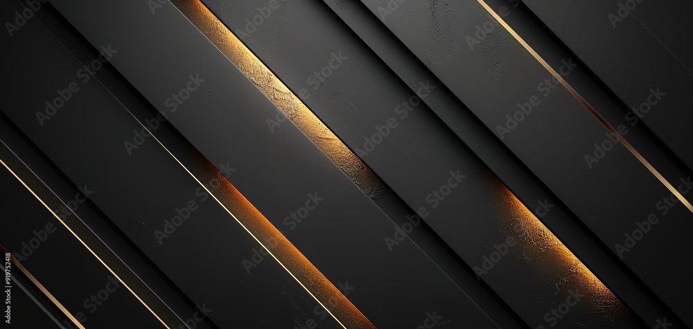 Abstract dark background with diagonal gold lines. Abstract dark background with diagonal gold lines.