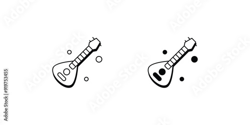 psaltery set icon with white background vector stock illustration