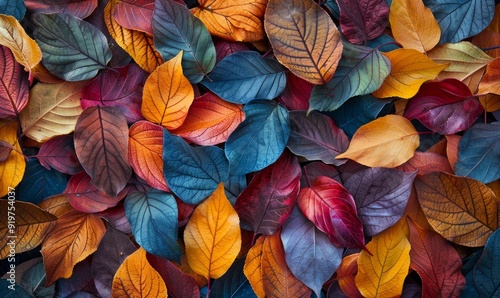 Wallpaper Mural illustration of full frame background consisting of pile of multicolored autumn leaves placed one on another Torontodigital.ca