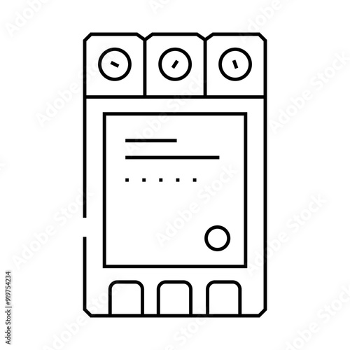 relay electronic component line icon vector. relay electronic component sign. isolated contour symbol black illustration