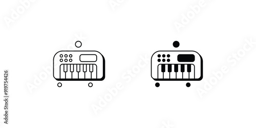 synthesizer set icon with white background vector stock illustration