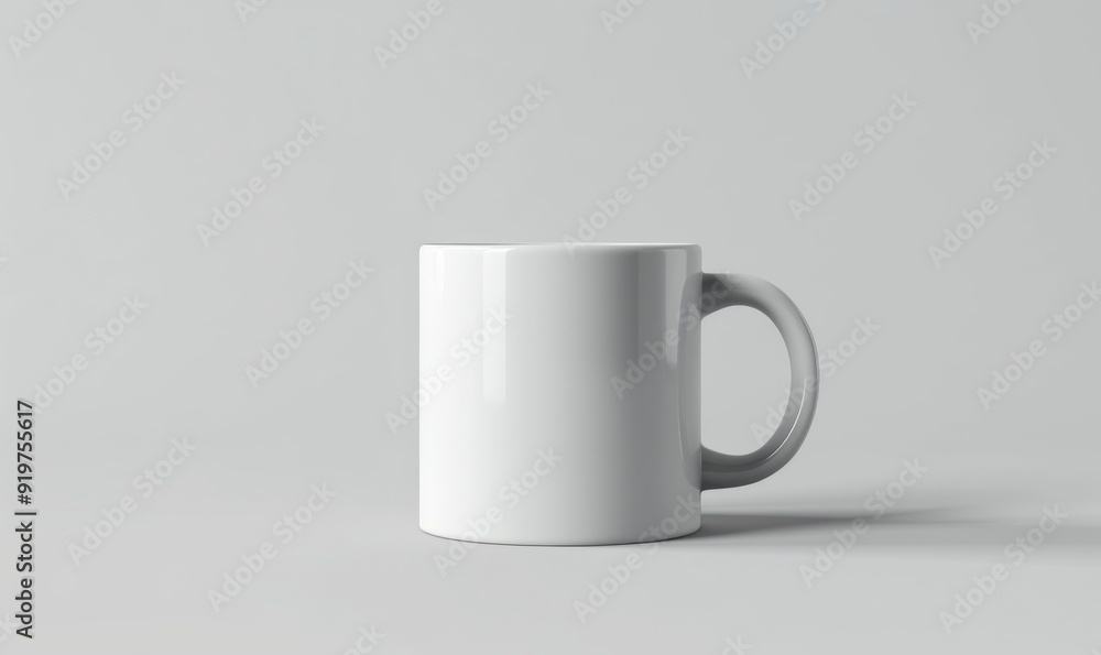 Mock up of a mug isolated from a light gray background Mock up of a mug isolated from a light gray background