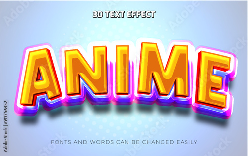 Anime title 3d editable text effect style