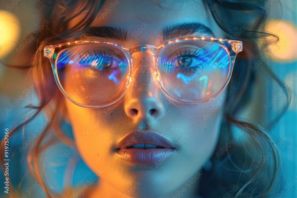 Close-up Portrait of a Woman in Glasses Close-up Portrait of a Woman in Glasses