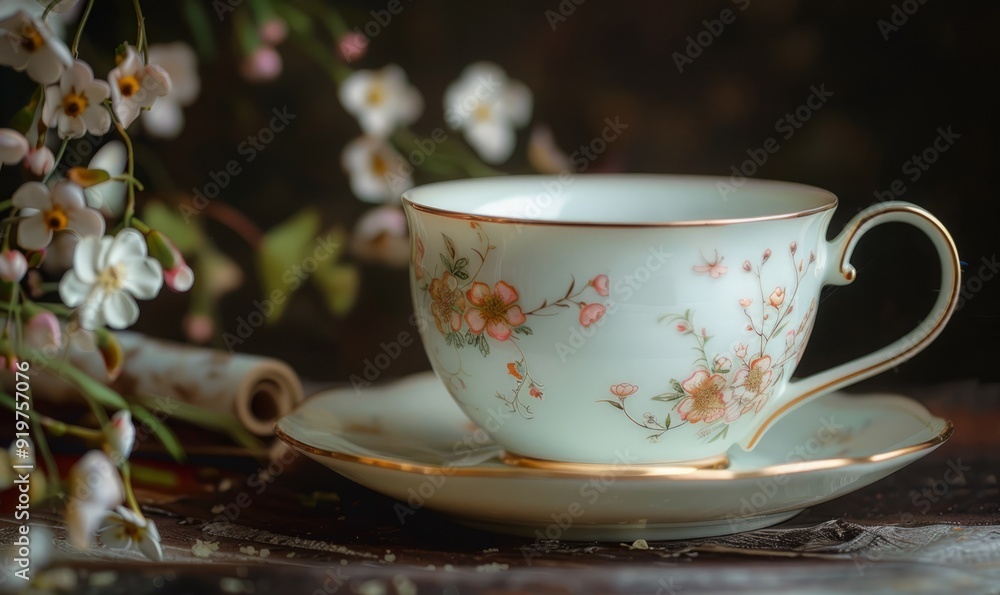 Fototapeta premium porcelain delicate tea cup