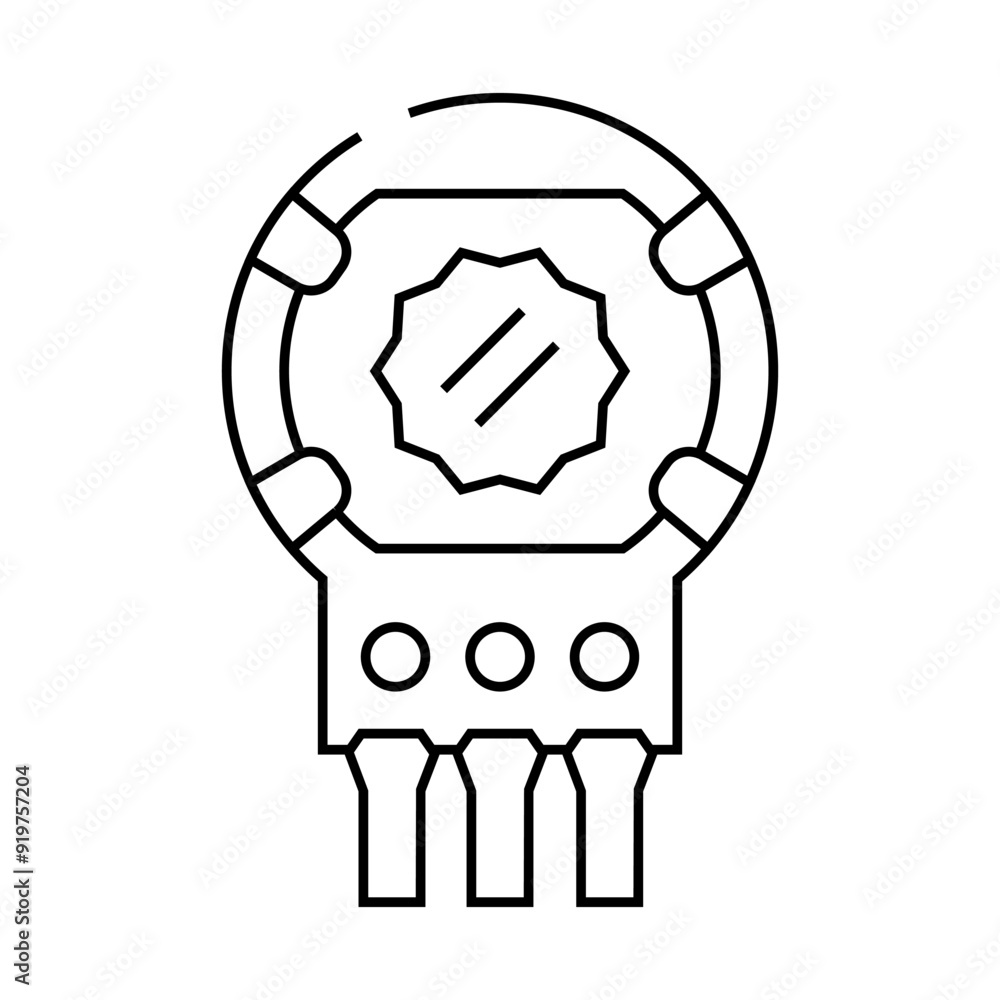 potentiometer electronic component line icon vector. potentiometer electronic component sign. isolated contour symbol black illustration potentiometer electronic component line icon vector. potentiometer electronic component sign. isolated contour symbol black illustration