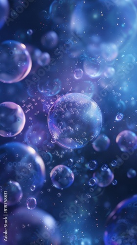 Wallpaper Mural Abstract Blue Bubbles Torontodigital.ca