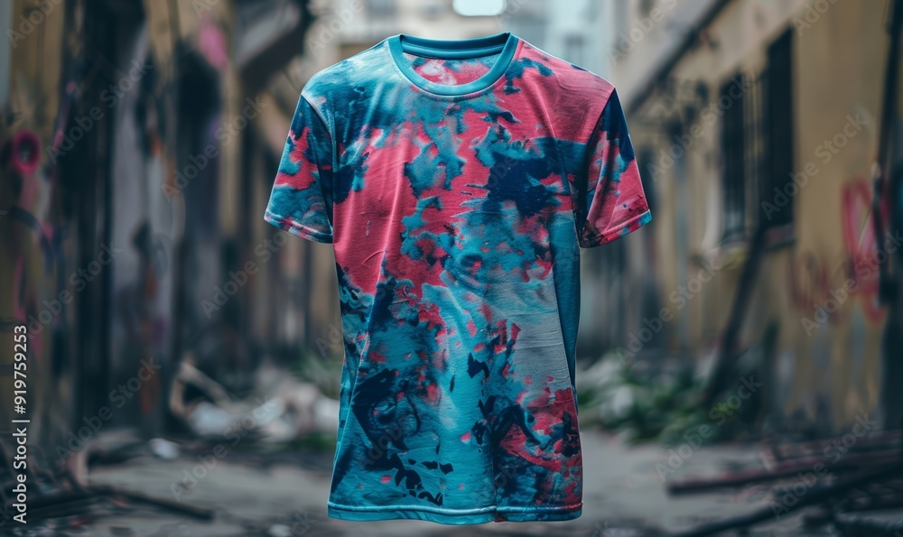 Stylish t-shirt mockup with urban graphic design Stylish t-shirt mockup with urban graphic design