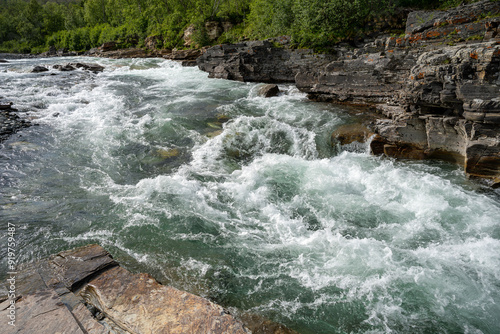 Abisko river canyon in Abisko National Park, Sweden photo