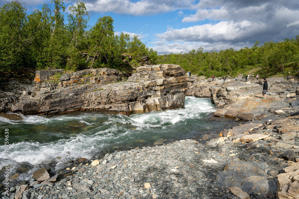 Abisko, Sweden - 07.08.2024: Abisko river canyon in Abisko National Park, Sweden Abisko, Sweden - 07.08.2024: Abisko river canyon in Abisko National Park, Sweden