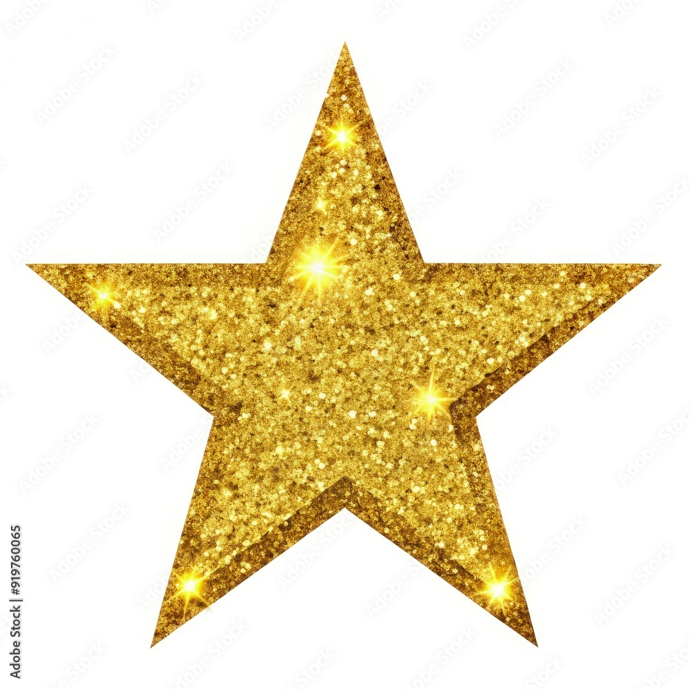 Glitter gold star clipart on a white background for festive designs. Generative AI Glitter gold star clipart on a white background for festive designs. Generative AI