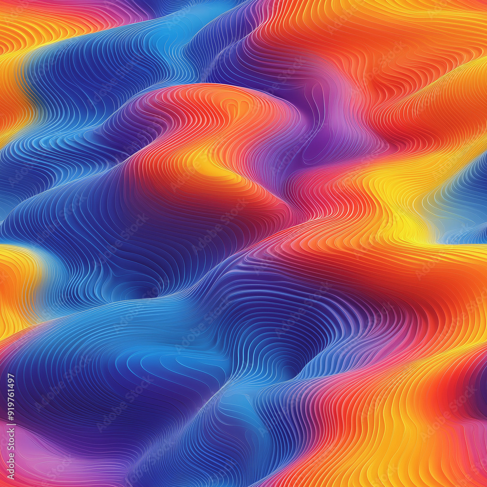 Seamless Vibrant Waves of Abstract Light Seamless Vibrant Waves of Abstract Light