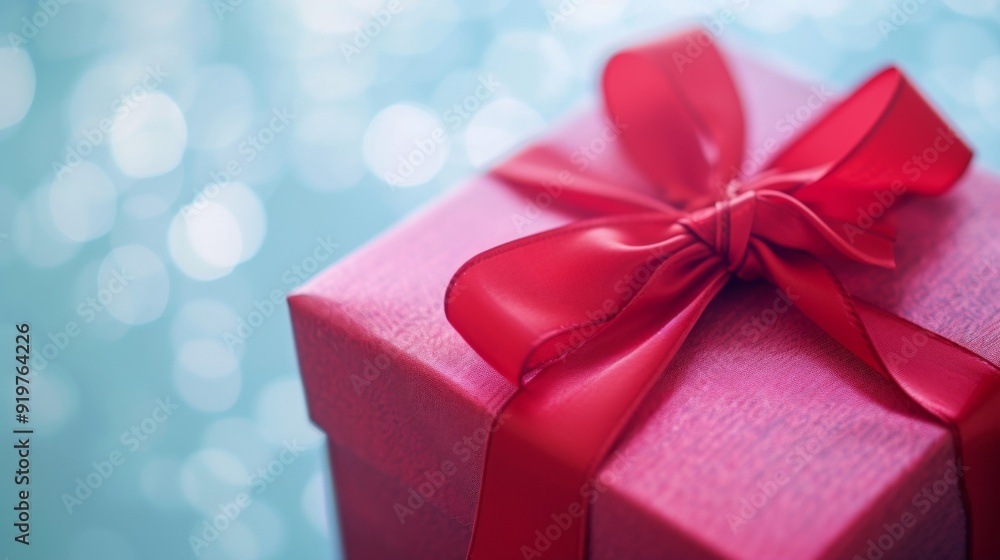 Beautifully wrapped red gift box with a ribbon, isolated against a clean background Beautifully wrapped red gift box with a ribbon, isolated against a clean background