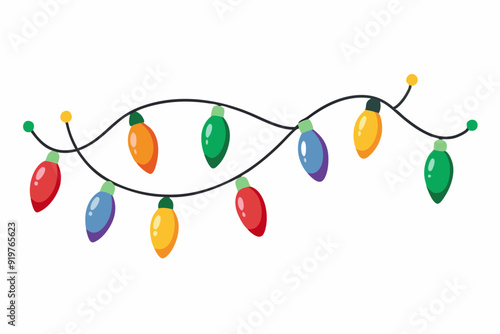 Christmas light bulb. Colorful christmas lights bulbs isolated on white background