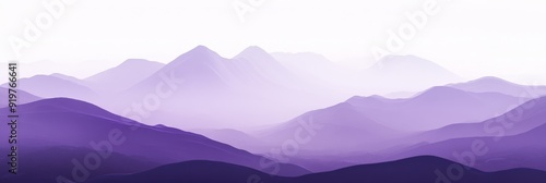 A beautifully tranquil view showcasing layered purple mountains illuminated by the soft light of morning