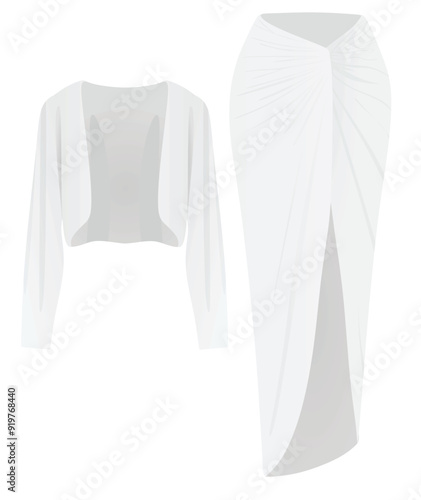 Bolero and skirt. vector illustration