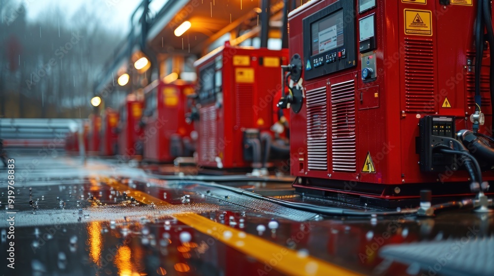 Red Generators in the Rain Red Generators in the Rain