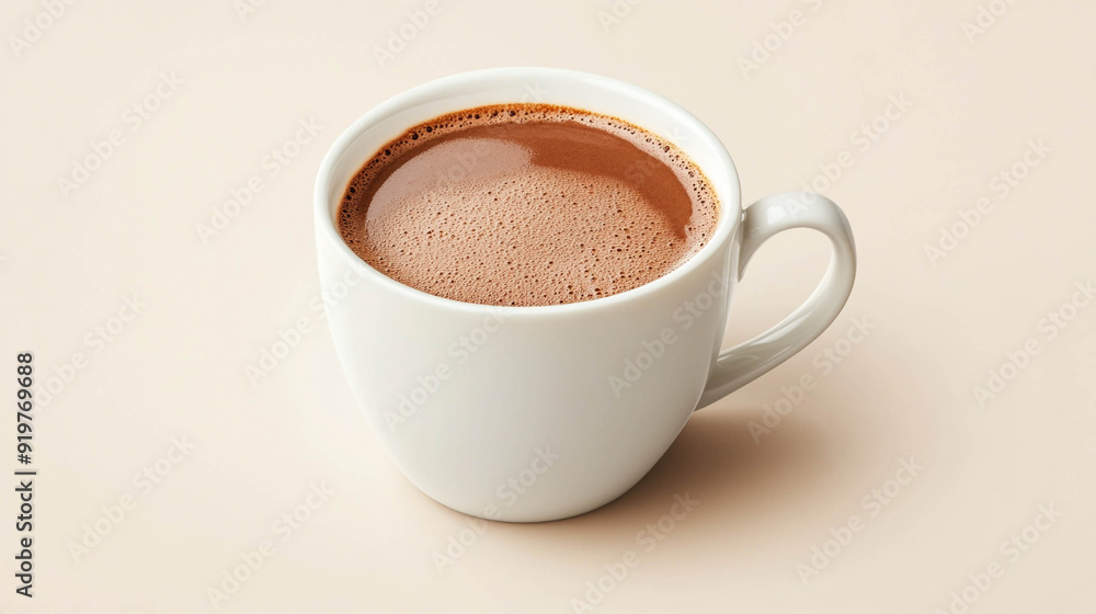 Delicious swiss hot chocolate on a light beige background Delicious swiss hot chocolate on a light beige background