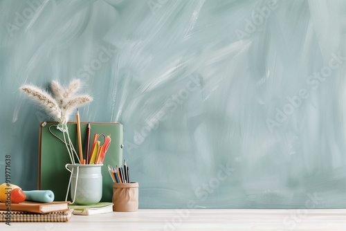 back to school still life with blank space 