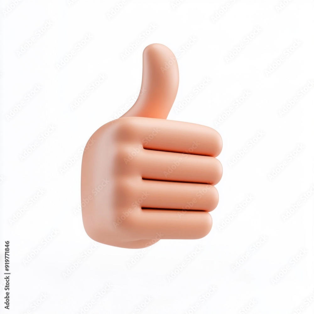 Thumbs Up Gesture Icon Isolated on White Background Thumbs Up Gesture Icon Isolated on White Background