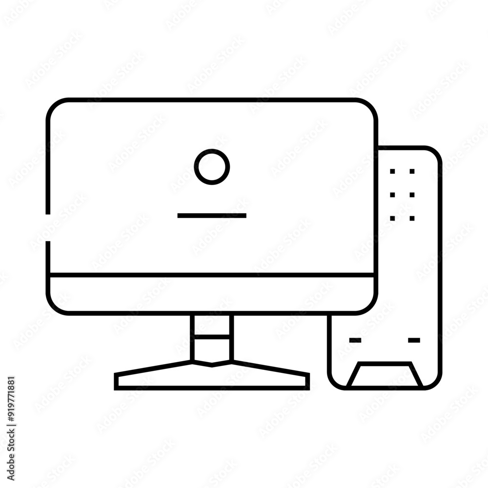 desktop gaming pc line icon vector. desktop gaming pc sign. isolated contour symbol black illustration desktop gaming pc line icon vector. desktop gaming pc sign. isolated contour symbol black illustration