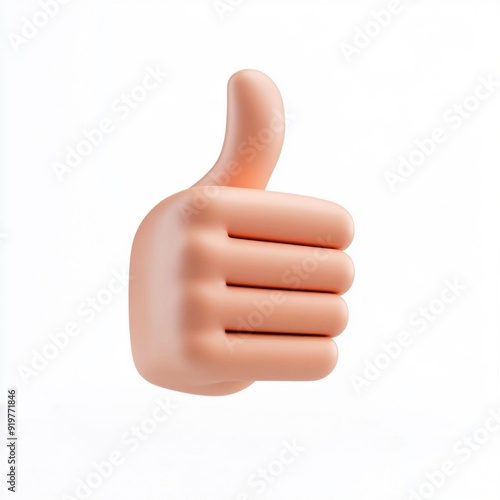 Thumbs Up Gesture Icon Isolated on White Background