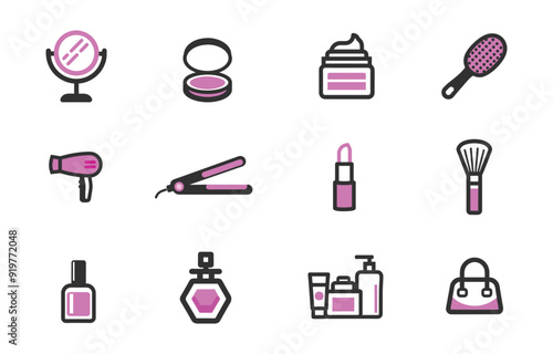 Beauty Skincare & Fashion Icon Set
